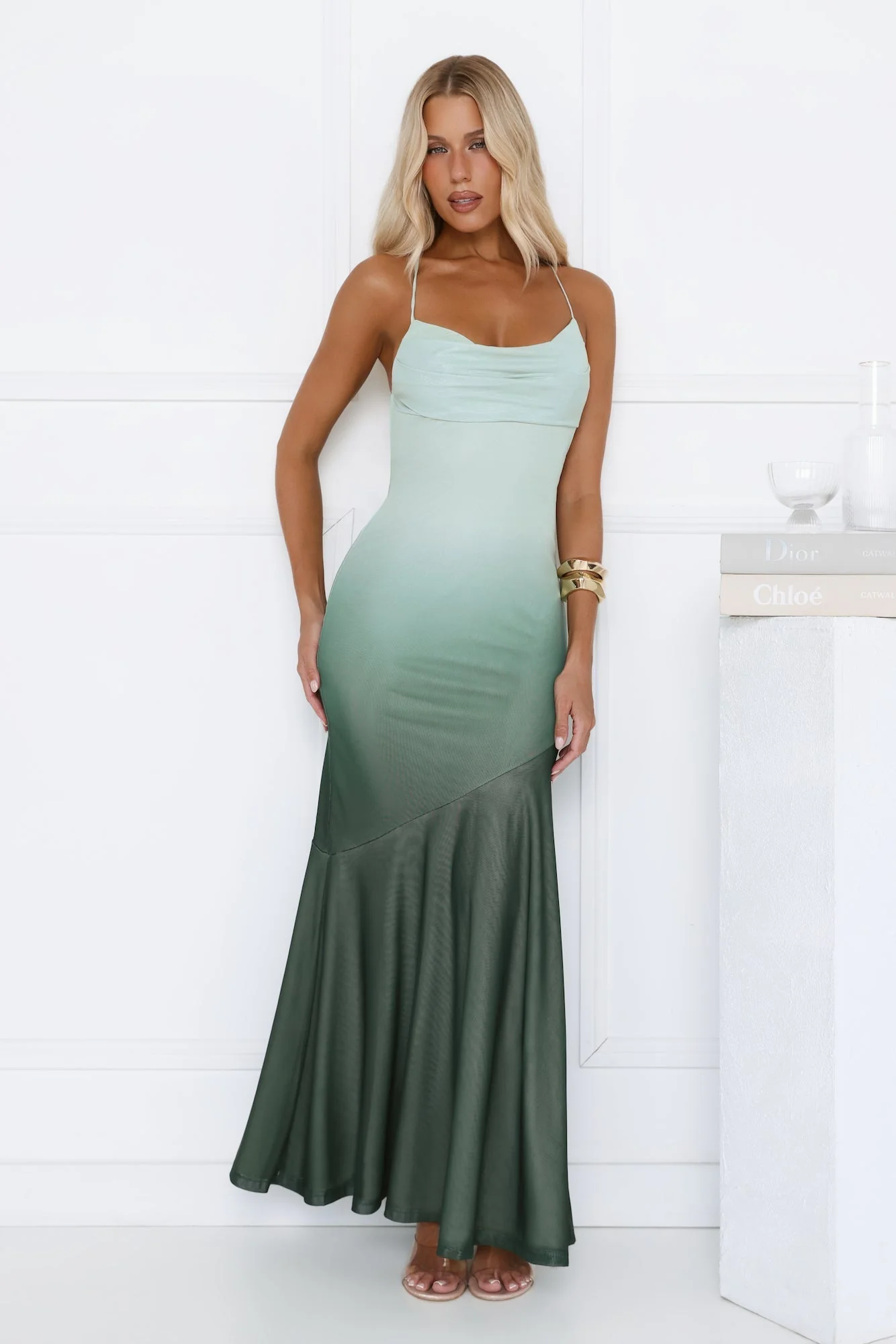 Fiora Ombre Maxi Dress Green