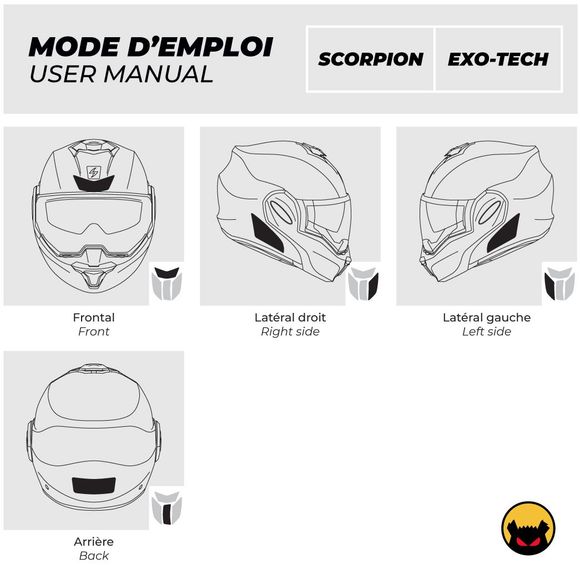 Fear The Yellow Bear Reflective Stickers REPLICA SCORPION EXO TECH - WhiteRef: FYB0013