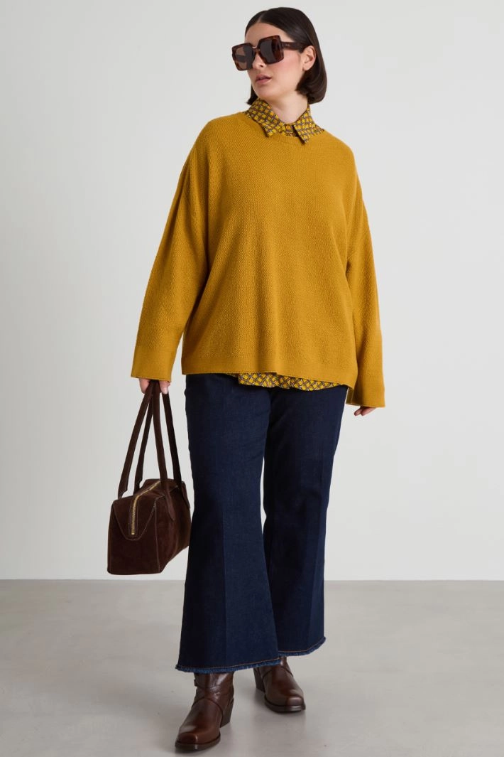 Wool yarn sweater - OCHRE