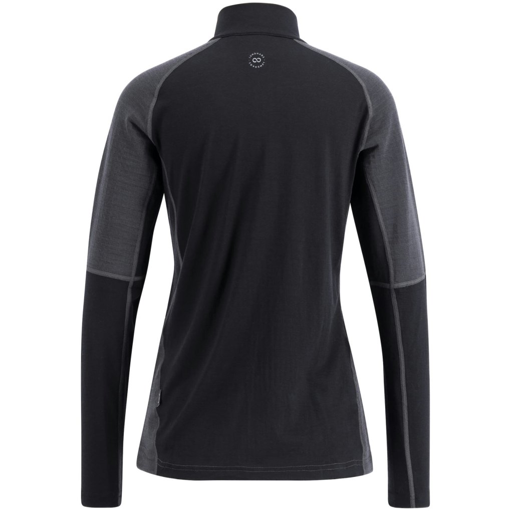 Lundhags Prime Merino Half Zip Women - Charcoal/Black 001