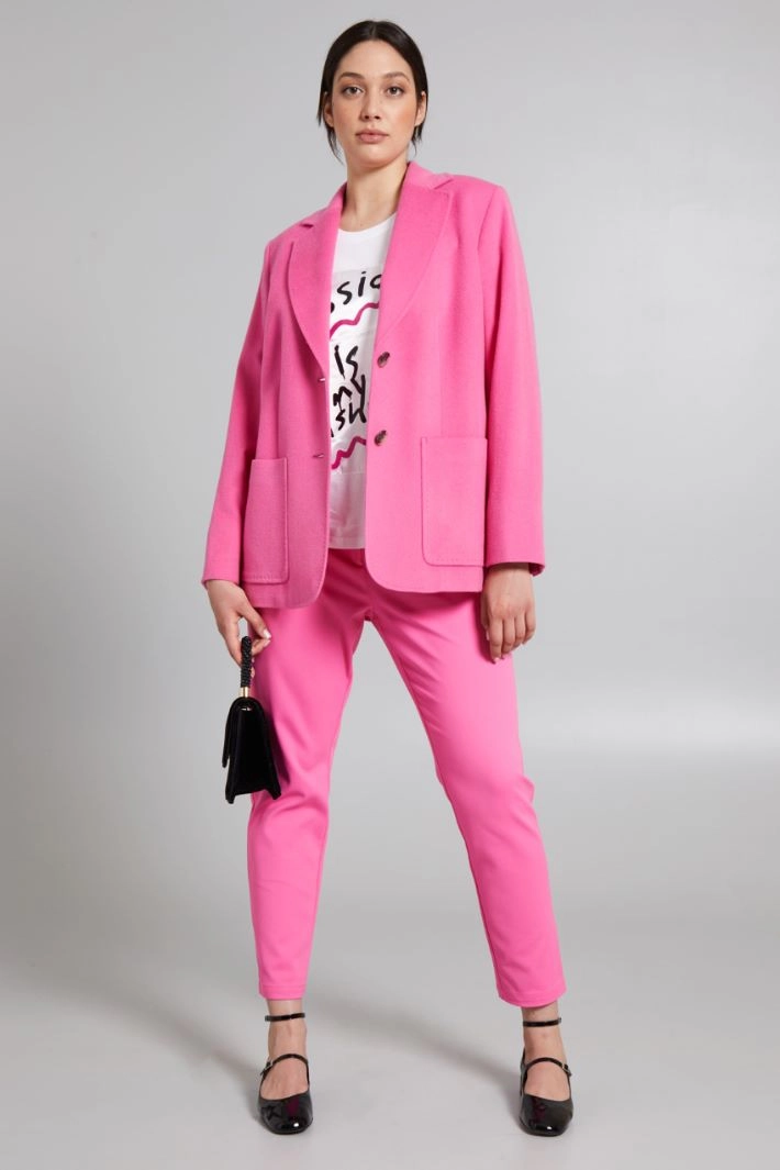 Pure wool drap jacket - FUCHSIA