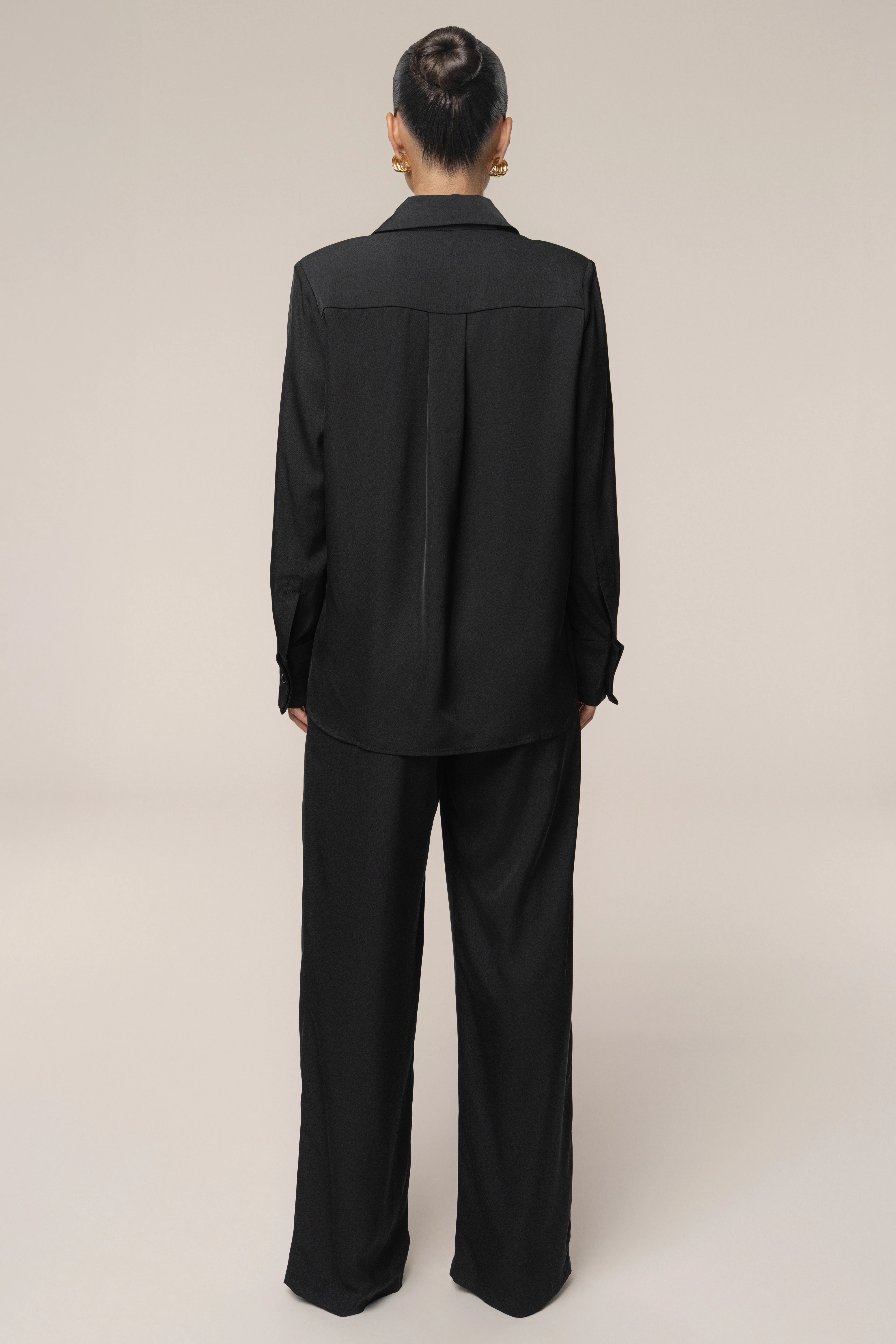 Black Misty Button Up