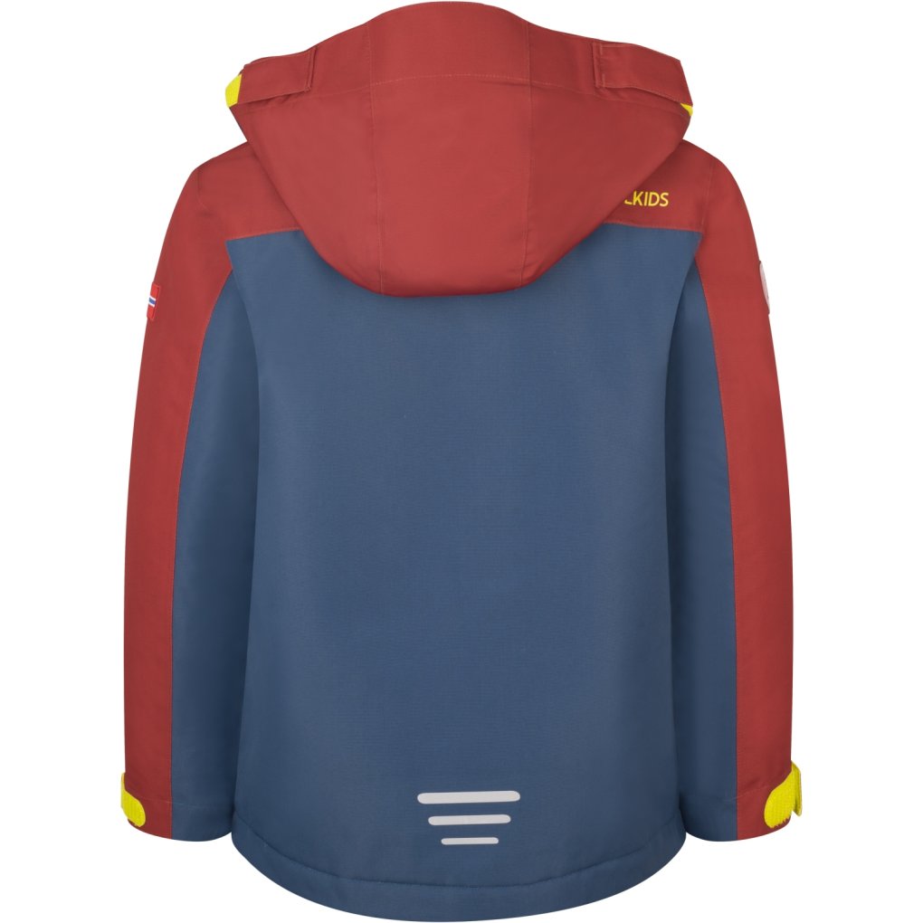 Trollkids Holmenkollen PRO Snow Jacket Kids - Carmin Red/Mystic Blue/Glow Green