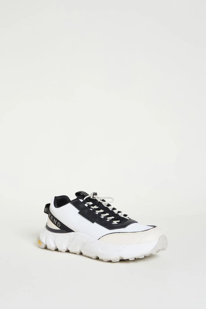 Technical mesh sneakers - WHITE BLACK