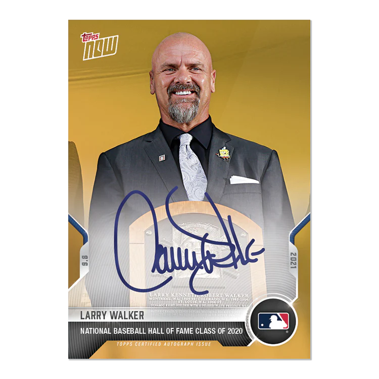 On-Card Auto # to 1 - Larry Walker - 2021 MLB TOPPS NOW® Card 777F