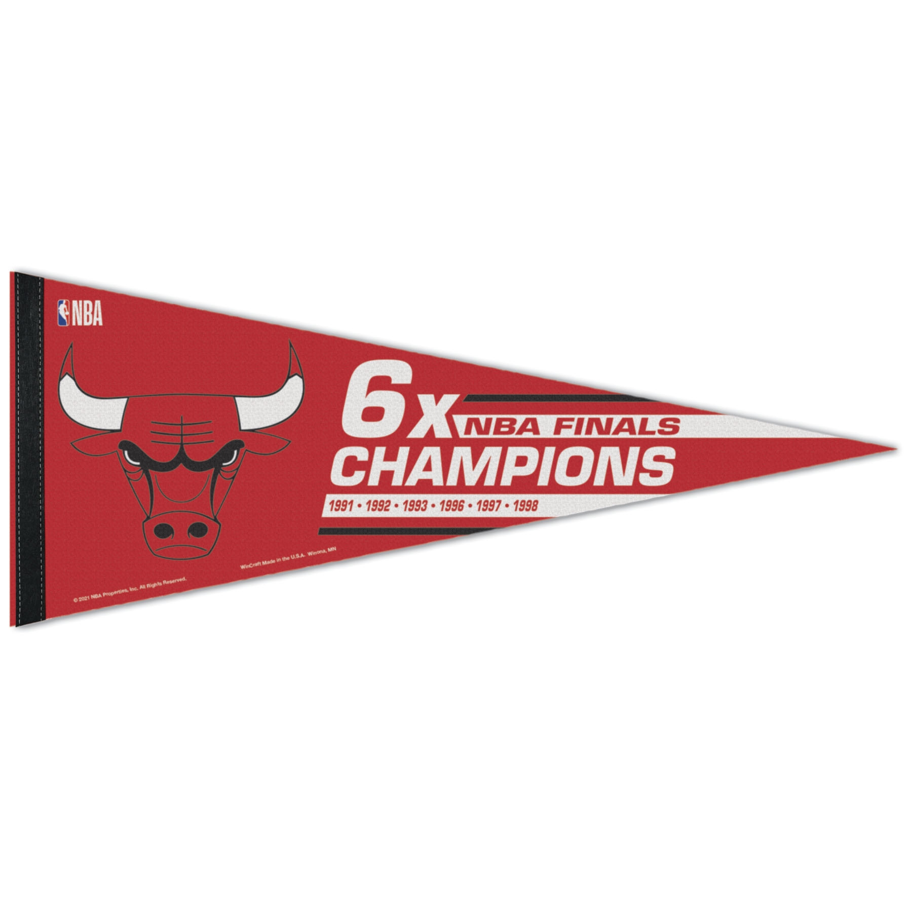 Chicago Bulls 6x Champions Premium NBA Pennant