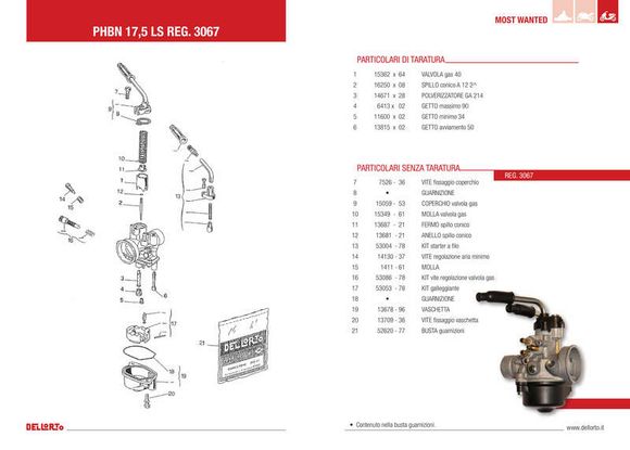 Dell Orto PHBN LS Carburetor Ø17.5mmRef: DELLO00003A / 1014977