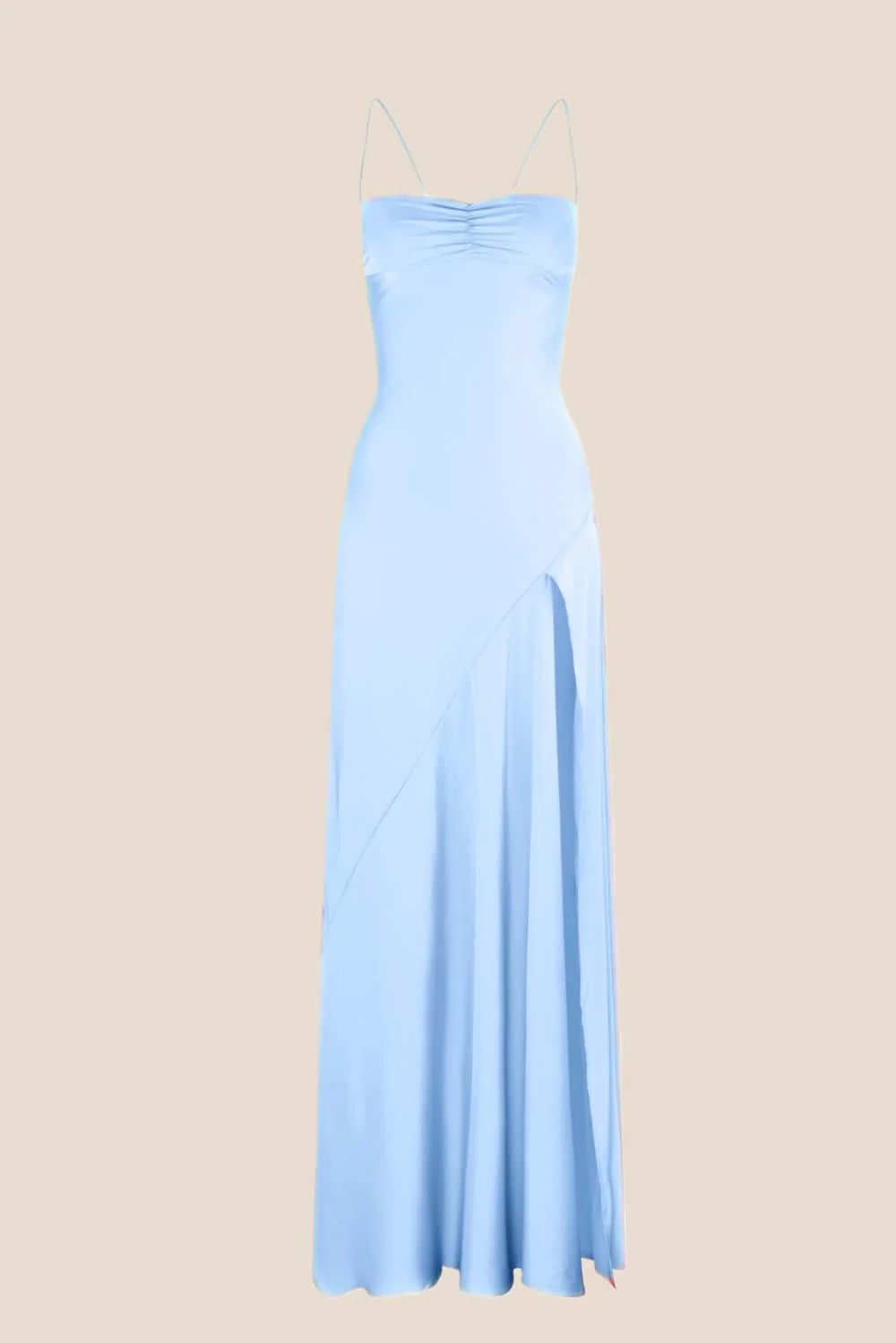 Spaghetti Straps Lilac Long Dress with Slit