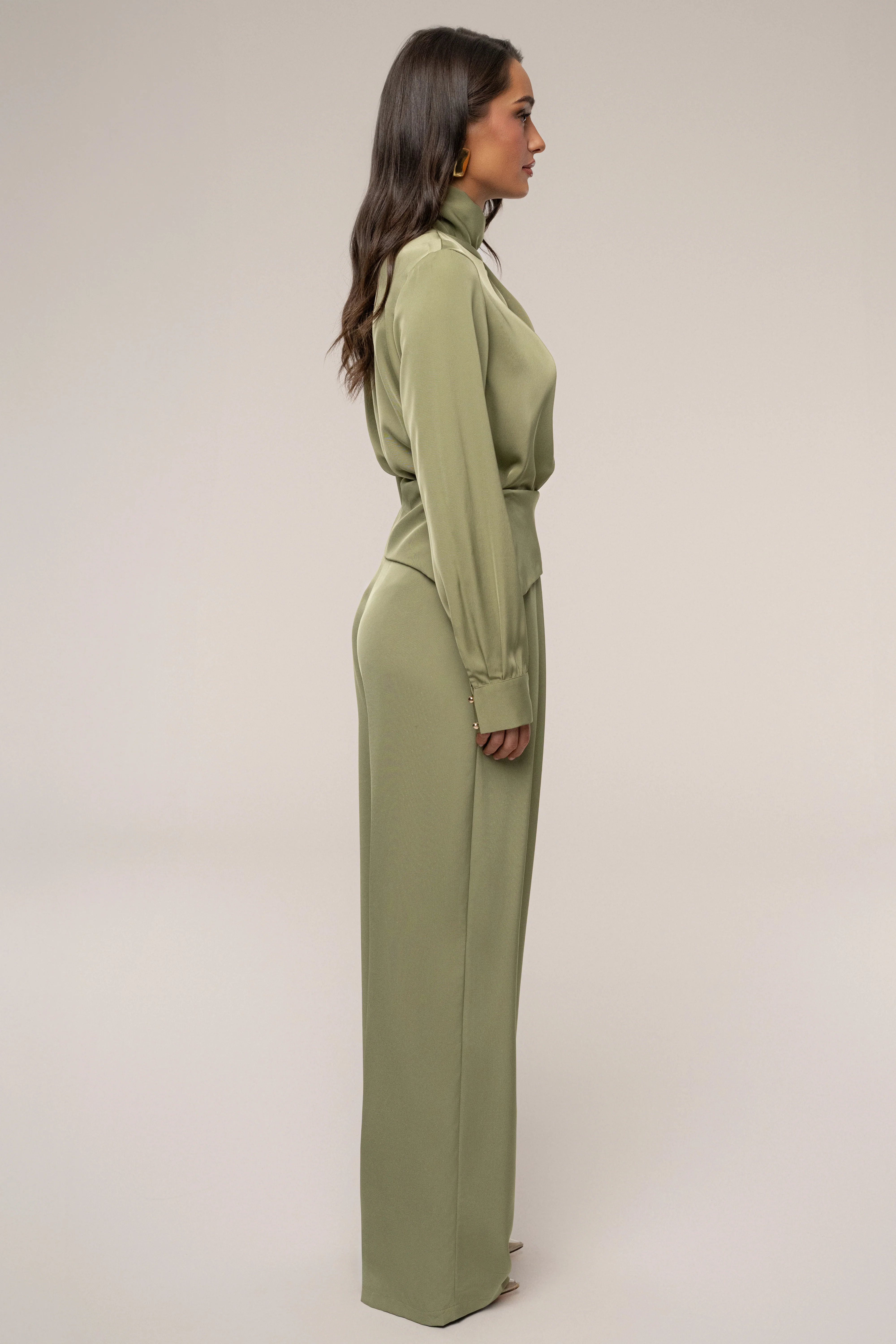 Olive Alexa Satin Blouse