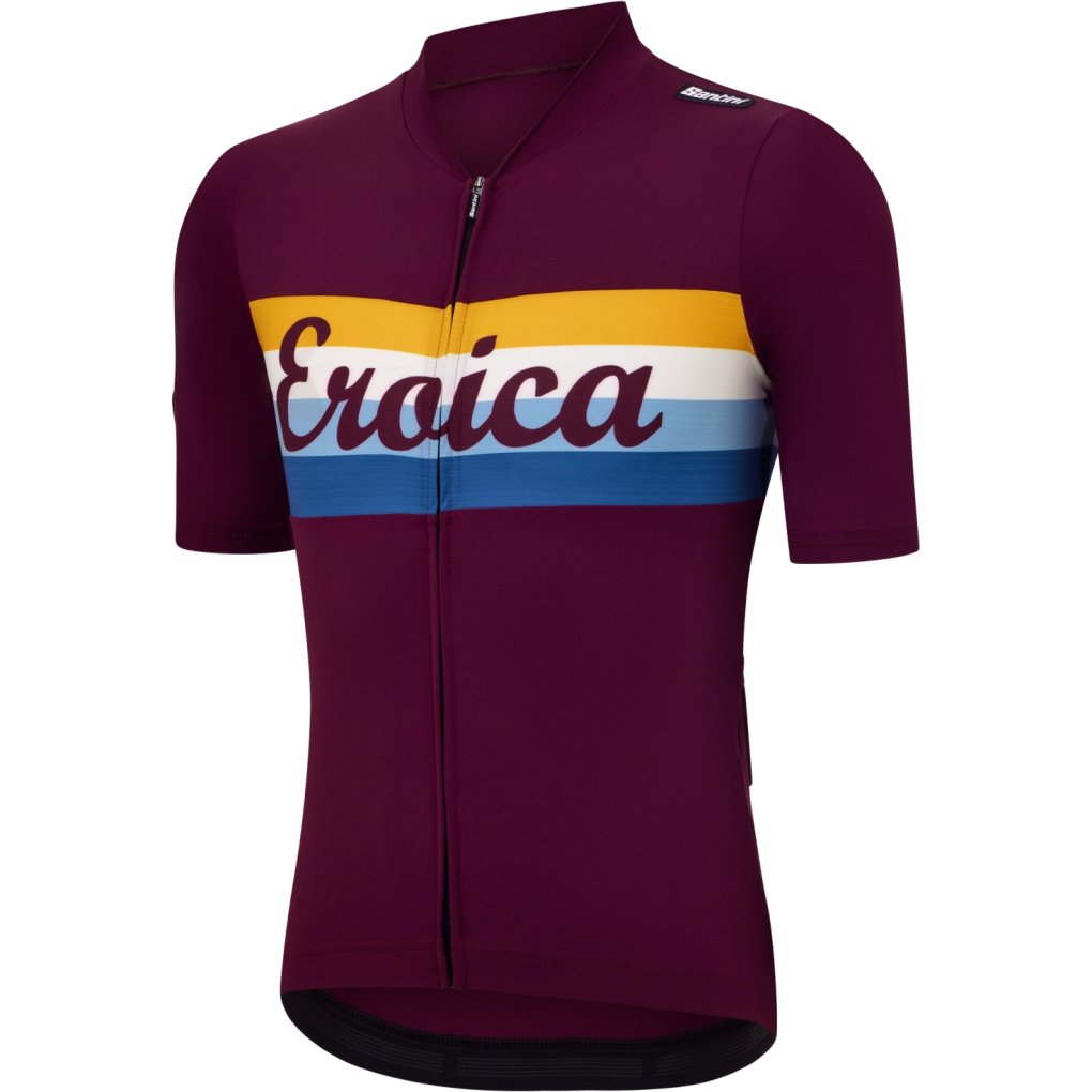 Santini Eroica Timo Short Sleeve Jersey Men ER94075CTIMO - bordeaux BR