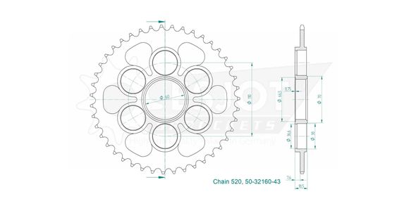 Couronne Esjot 43 dentsRef : ESJO00095A / 12113043
