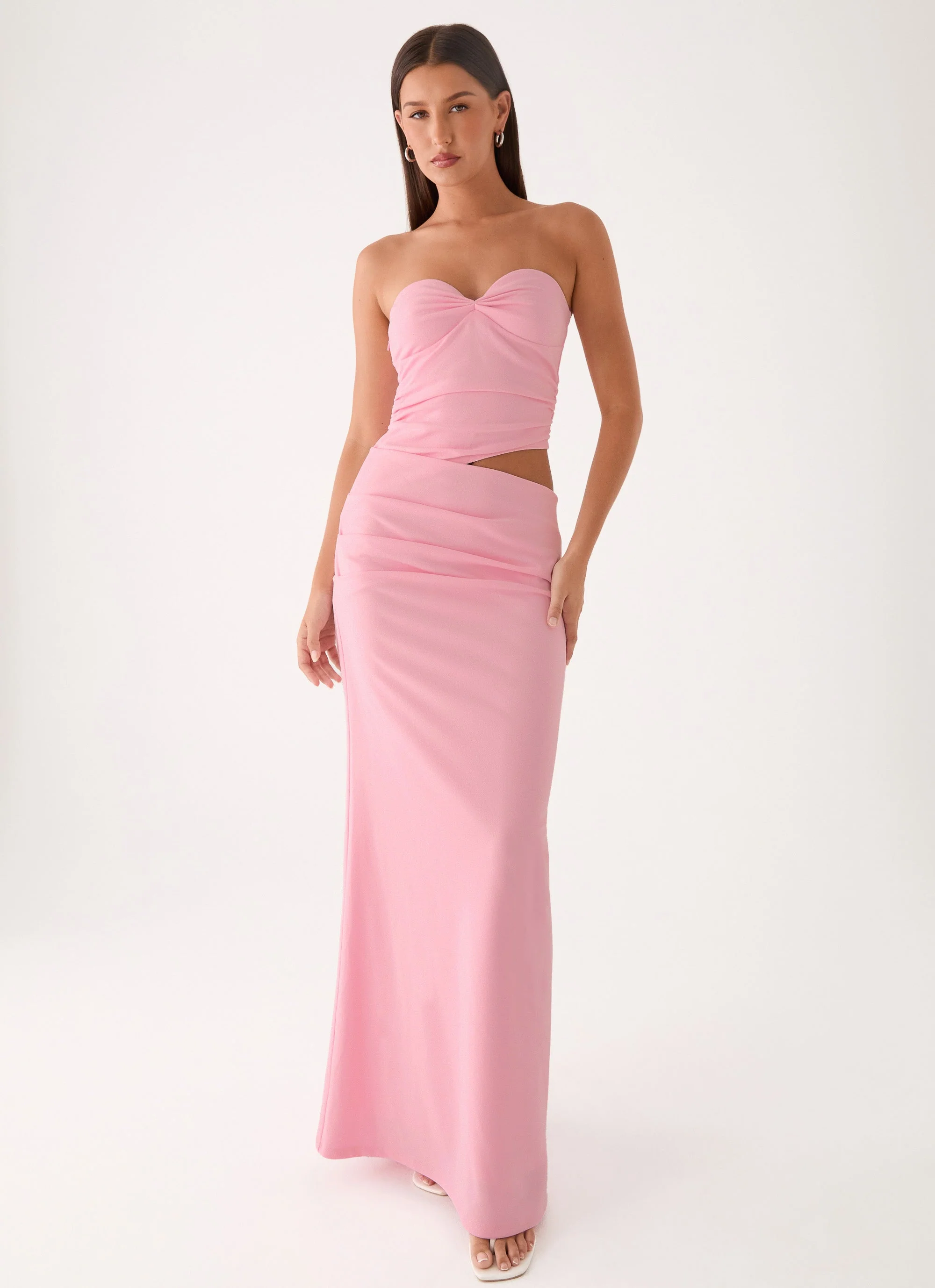 Carella Strapless Maxi Dress - Pink