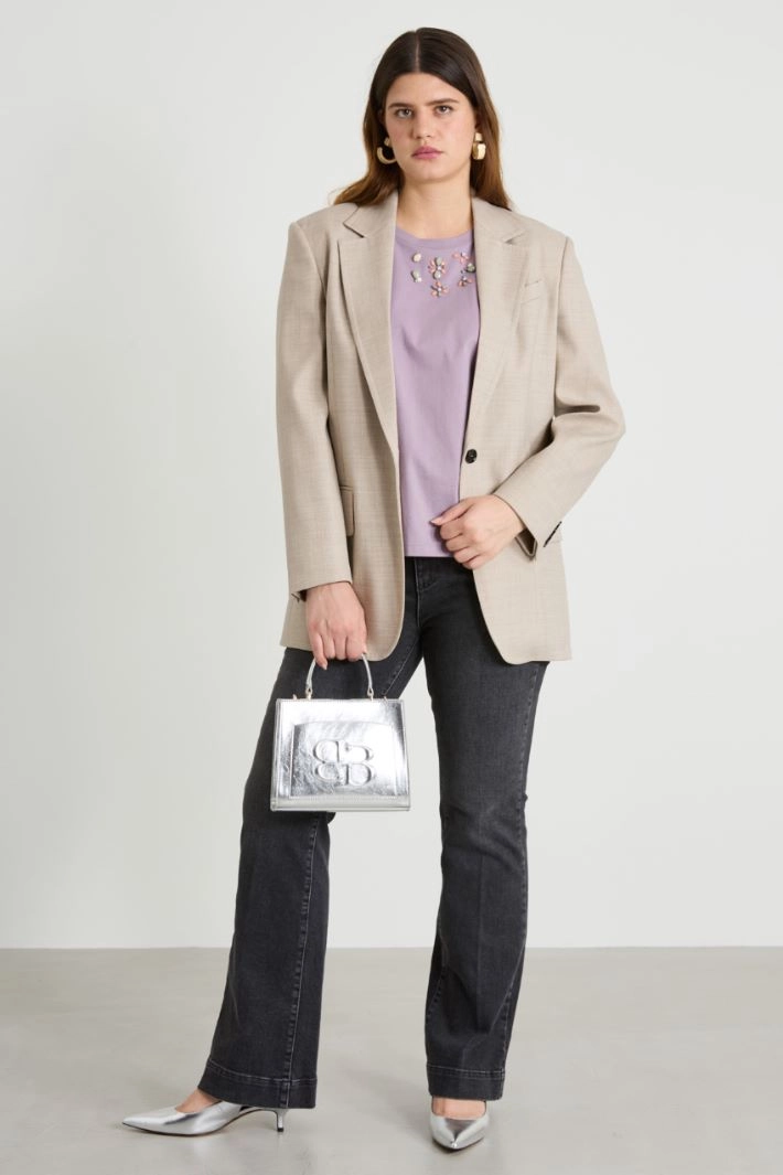 Rhinestone T-shirt - LILAC