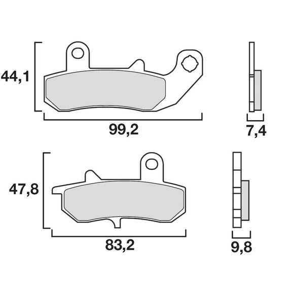 Brembo Organic Rear Brake PadsRef: 07Su1735 / 07Su1718