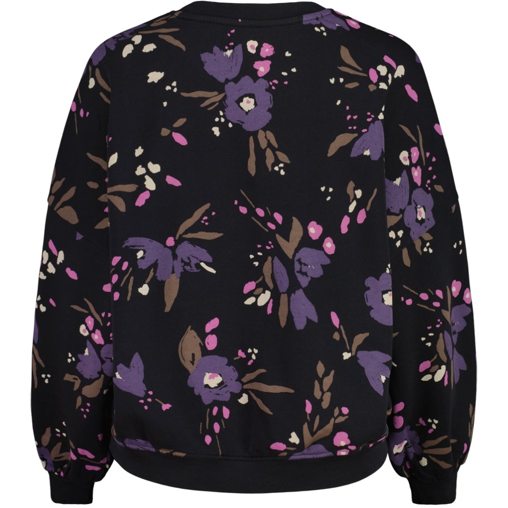Maloja LauenaM. Organic Sweat Shirt Women - deep black brushflower 1113