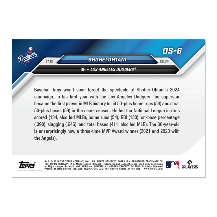 Shohei Ohtani - 2024 MLB Topps NOW® Card OS-6 - LOOK FOR RELICS and AUTO-RELICS