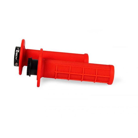 R-tech R20 Lock-on 1/2 Waffle Beta Universal Handlebar Grips - RedRef: RTH0652