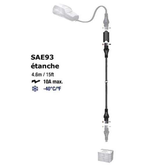 Chargeur de batterie Tecmate DE CHARGE O-23 SAE ETANCHE UniverselRef : TC0019 / SAE93