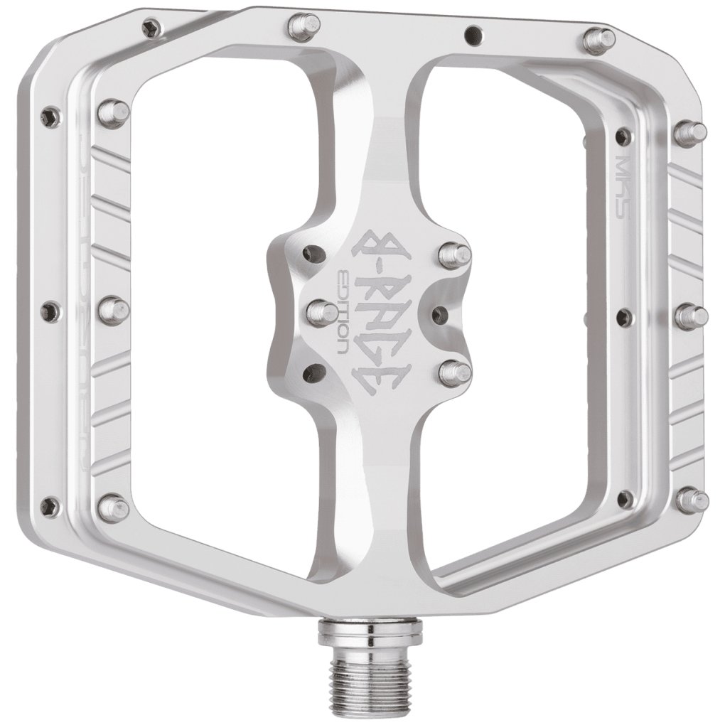 Burgtec Penthouse Flat MK5 Pedals - B-Rage Edition - Rhodium Silver