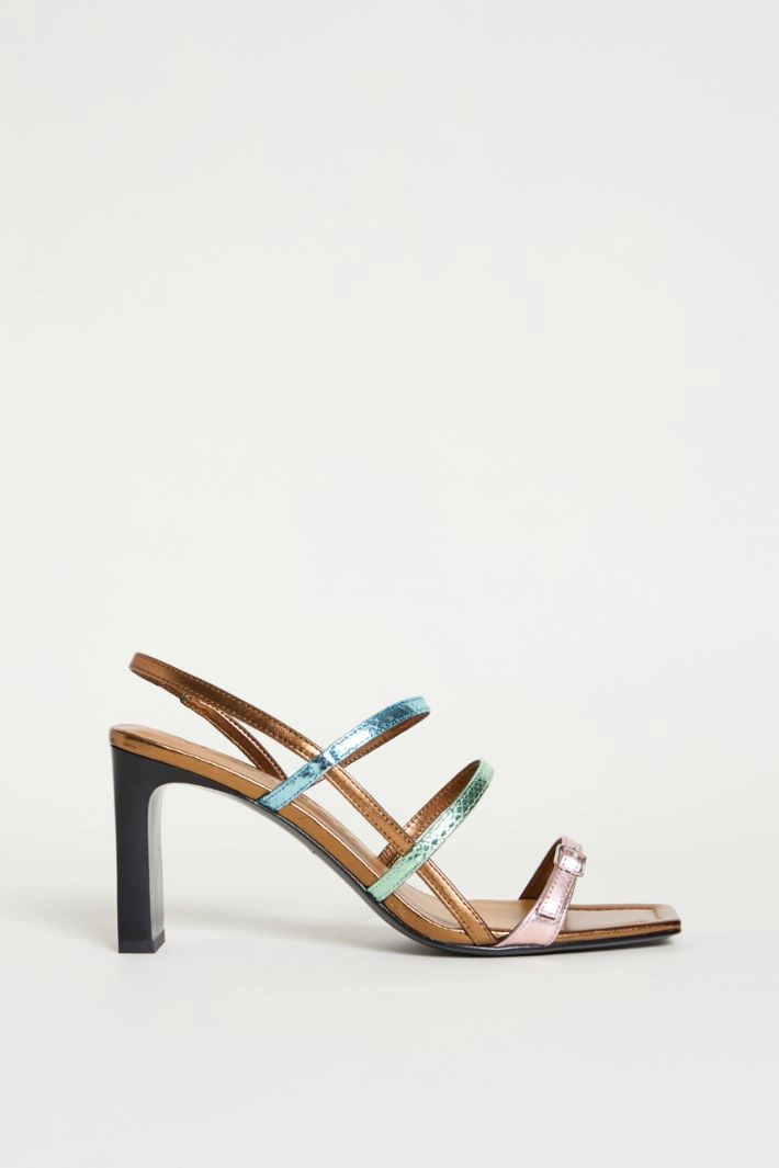Metallic-finish sandals - BRONZE LIGHT BLUE LILAC
