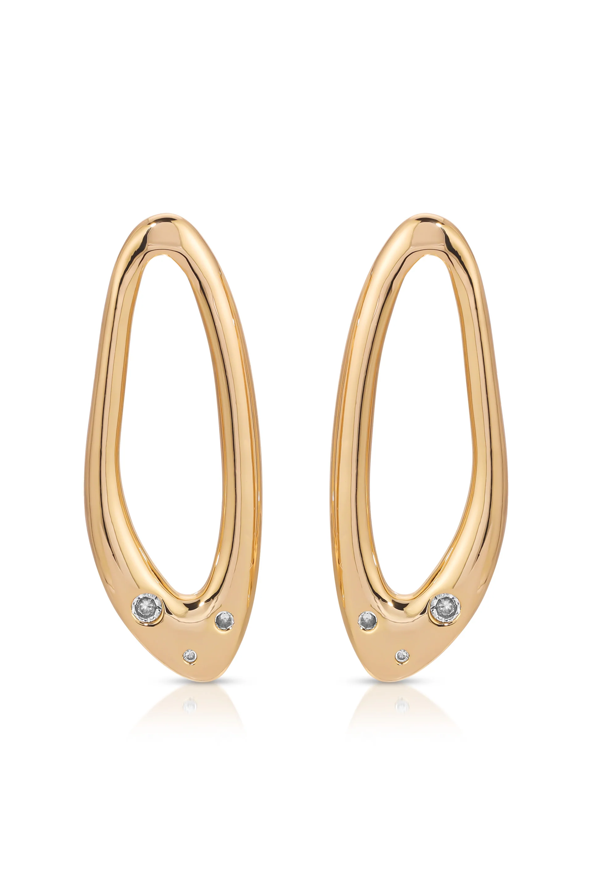 Molten Crystal Dotted Oval Earrings