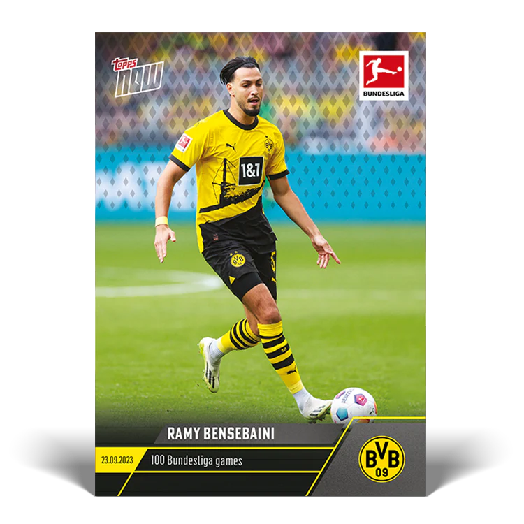 Topps UK - Ramy Bensebaini - 100 Bundesliga games - Bundesliga TOPPS NOW® Card #31