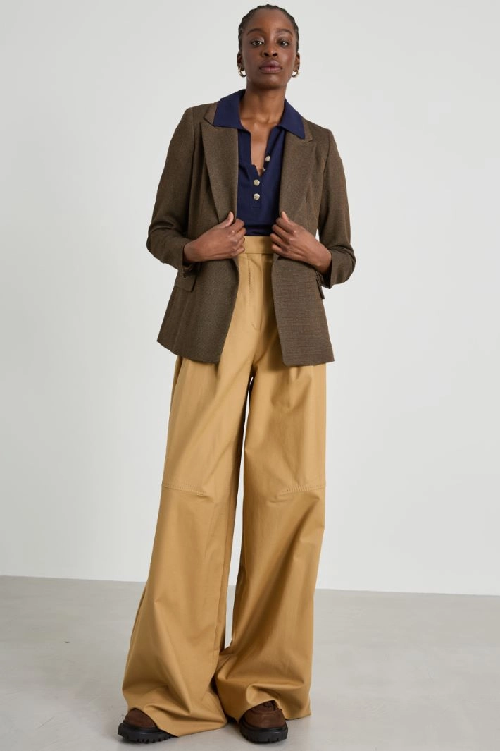 Yarn-dyed blazer - BROWN