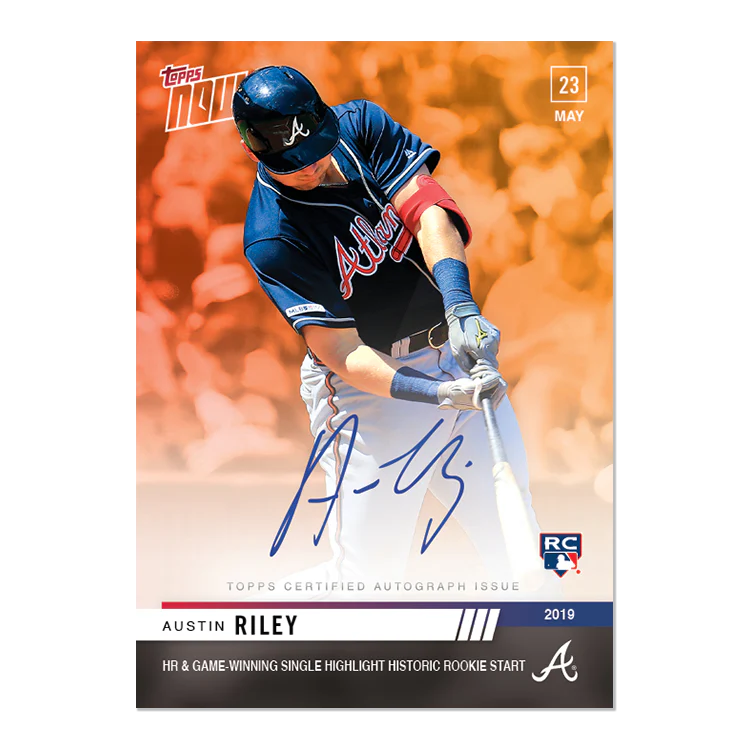 On-Card Autograph # to 5 - Austin Riley - MLB TOPPS NOW® Card 268E