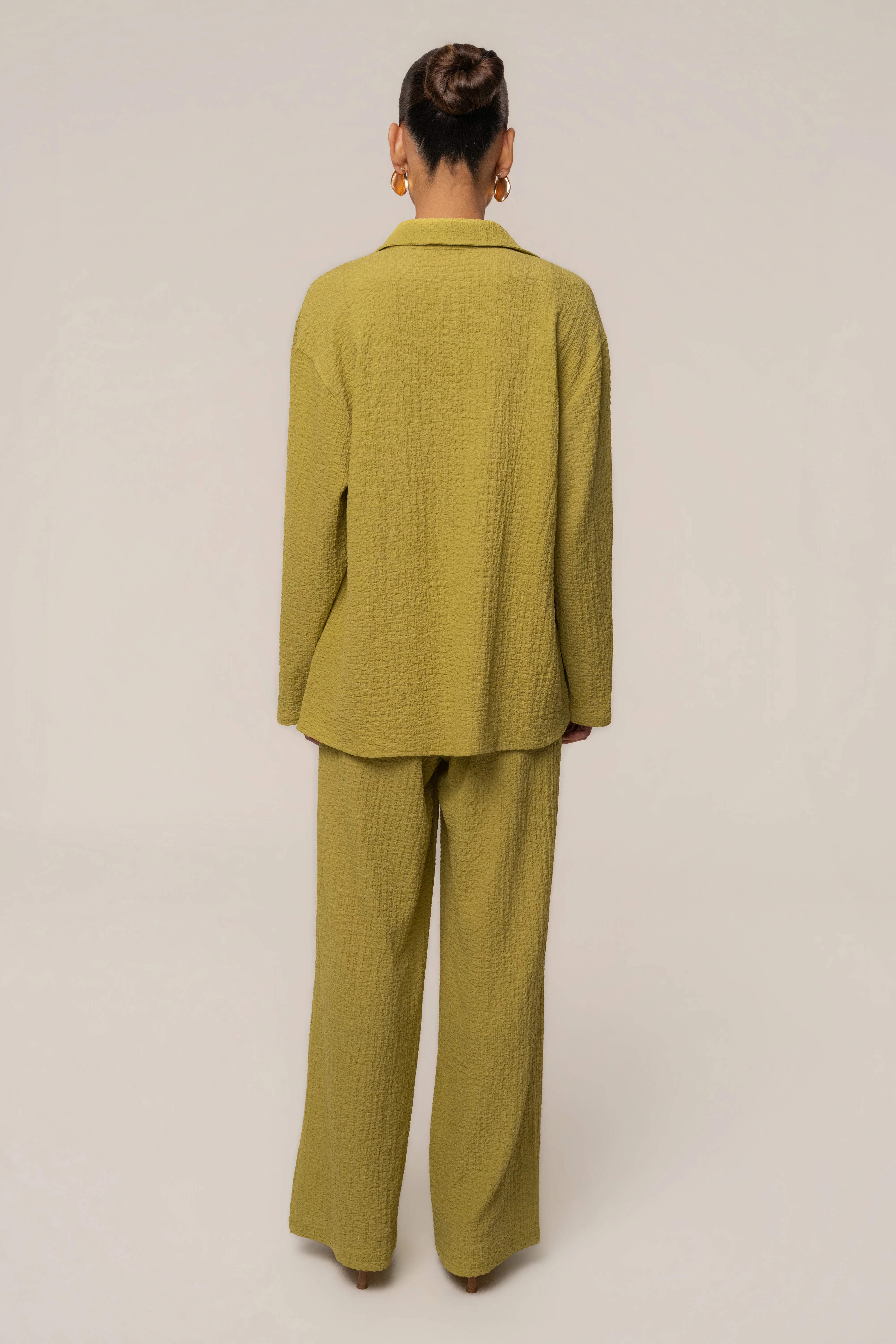 Lime Unwind Tie-Front Blouse