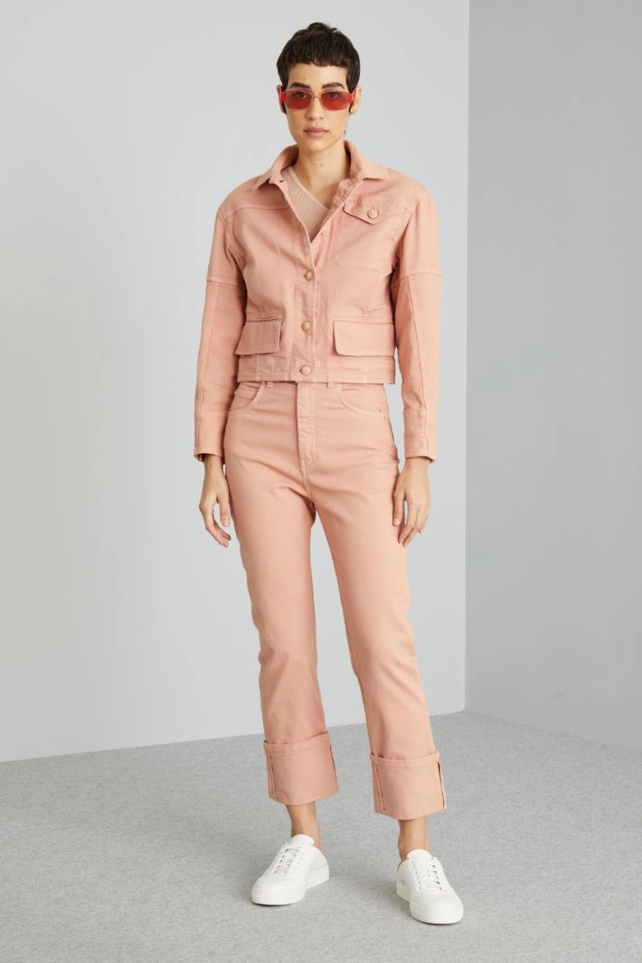 Turn-up bull trousers - LIGHT PINK