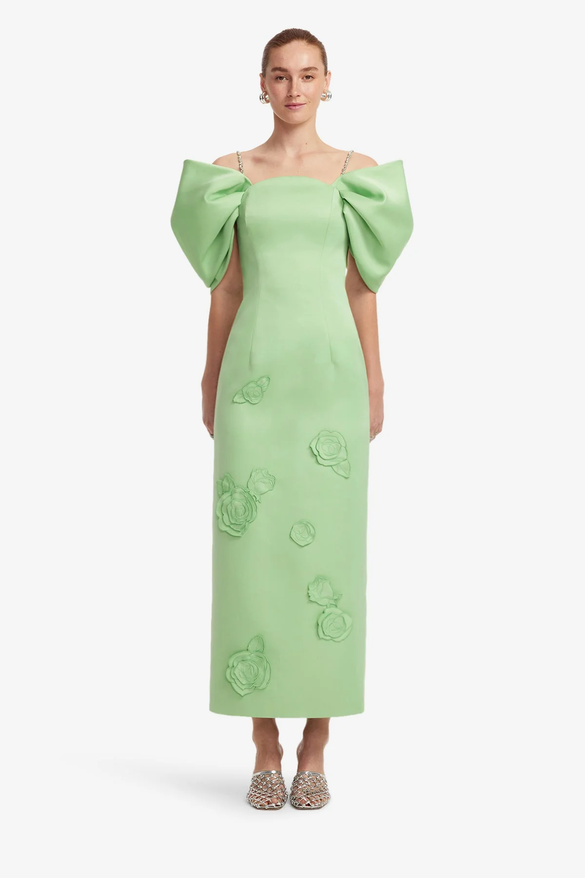 Arabella Appliqué Maxi Dress - Juniper Green