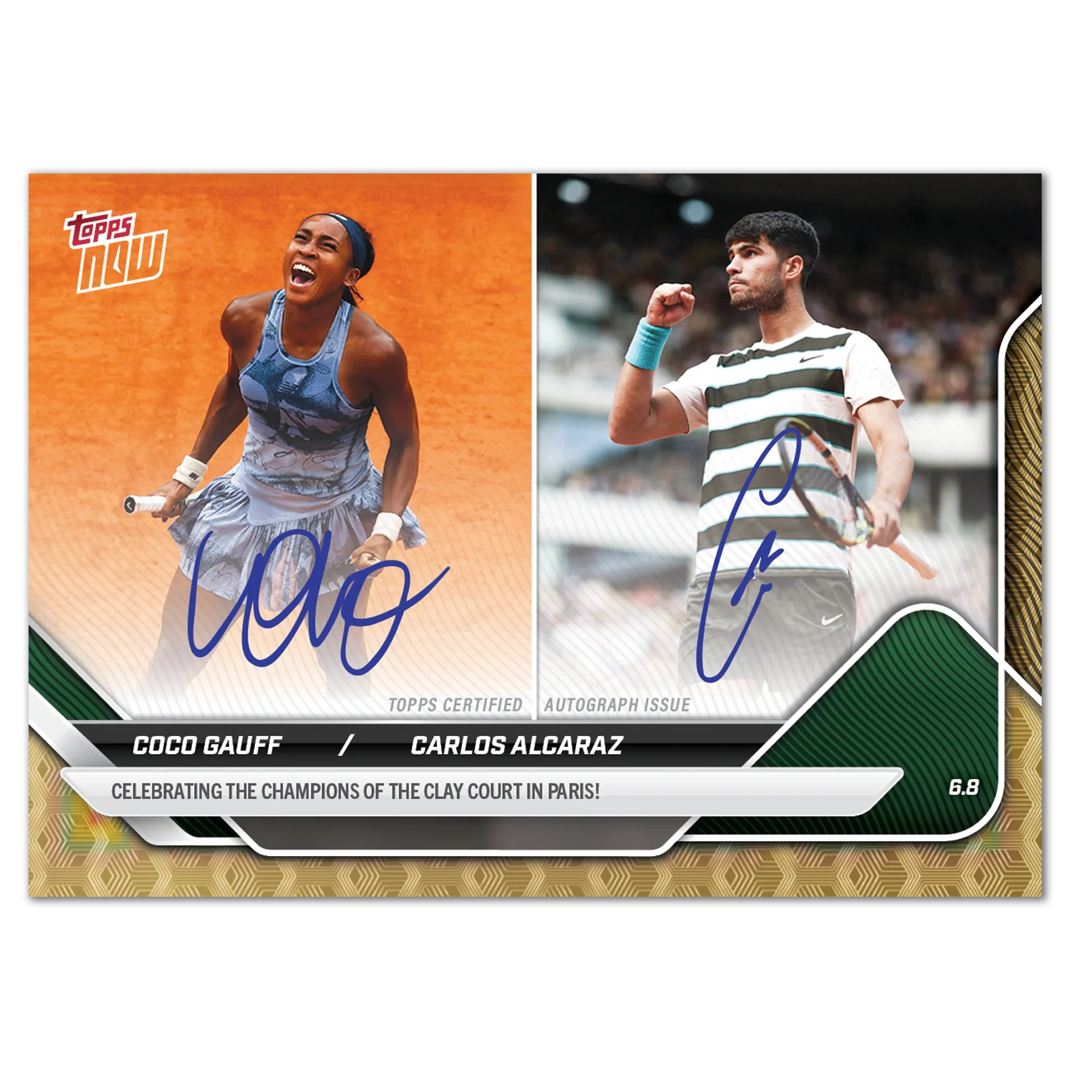 Coco Gauff/Carlos Alcaraz - 2025 Tennis Topps NOW® - Card TGA1 - LOOK FOR DUAL-AUTOS