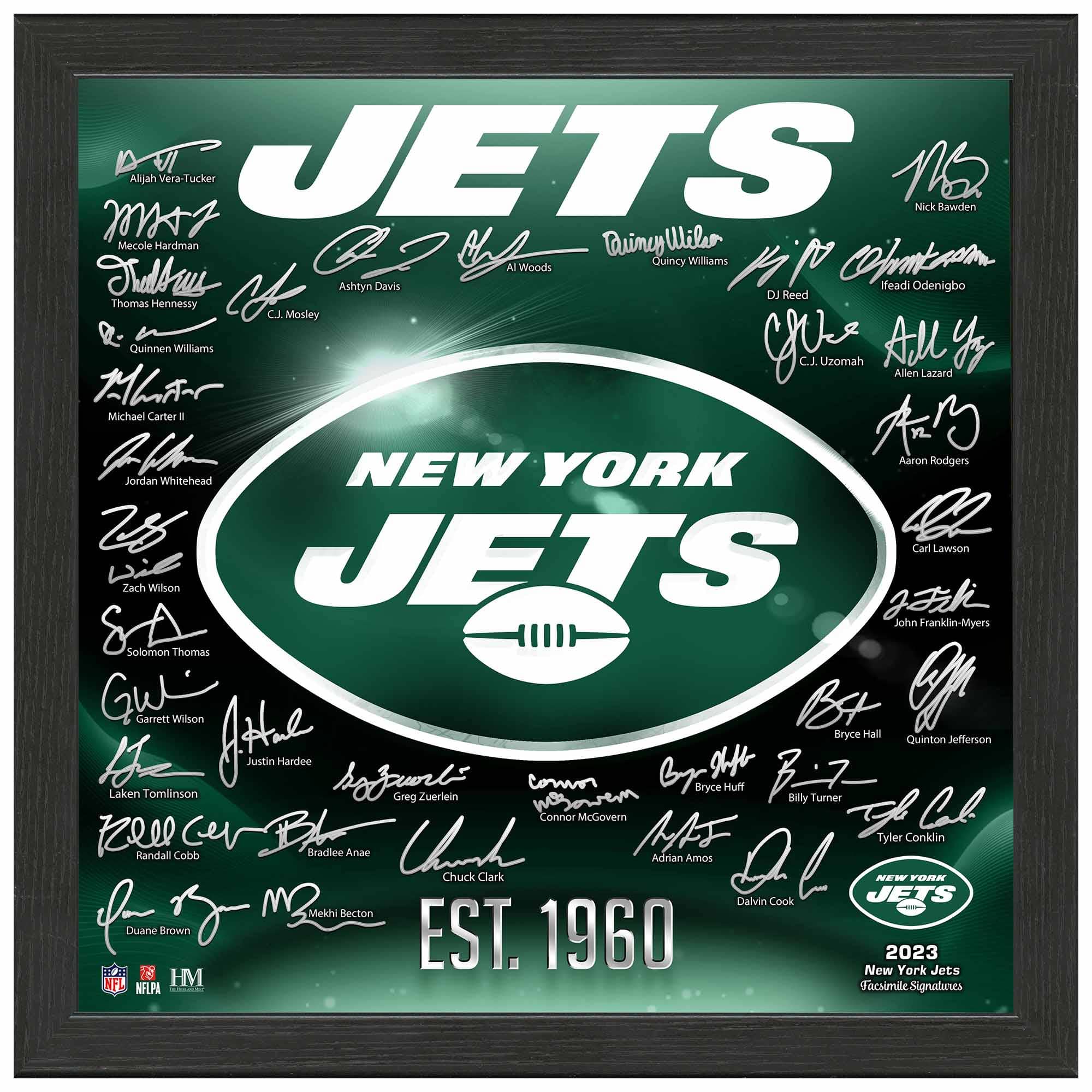New York Jets 2023/24 Signature Team Logo Framed NFL Photo