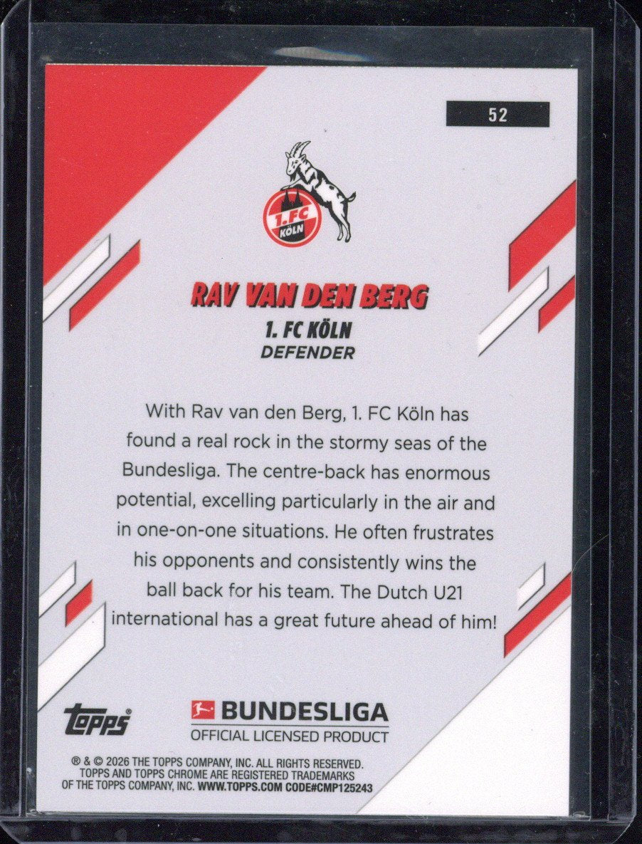 2025-26 Topps Chrome Rav van den Berg RC /5 #52