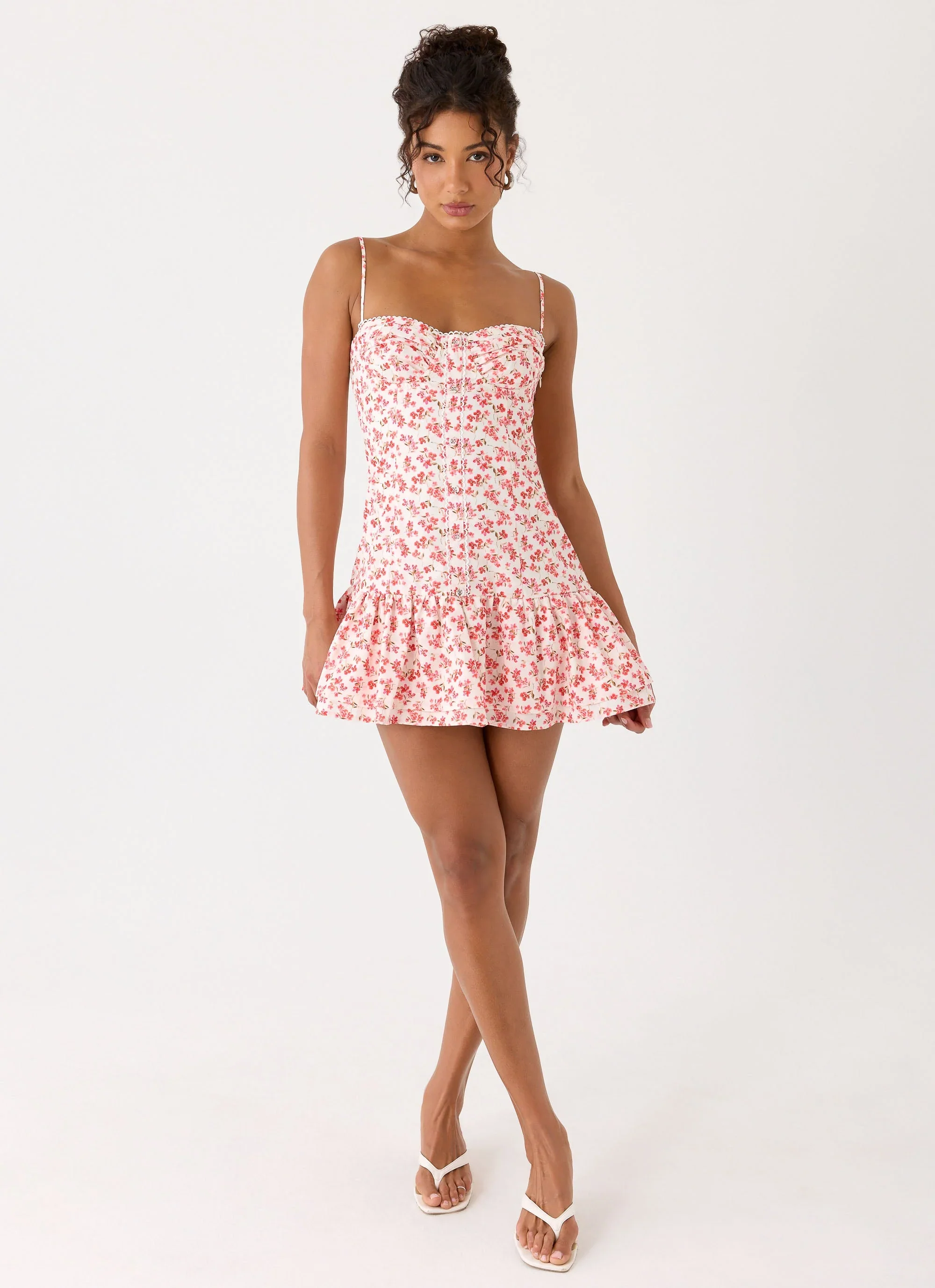 Loulette Mini Dress - Porcelain Rose