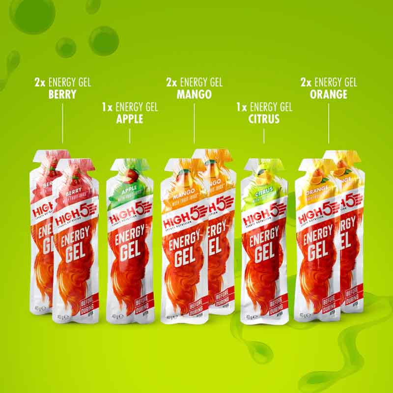 High5 Energy Gel Taster Pack - with Carbohydrates - 8x40g