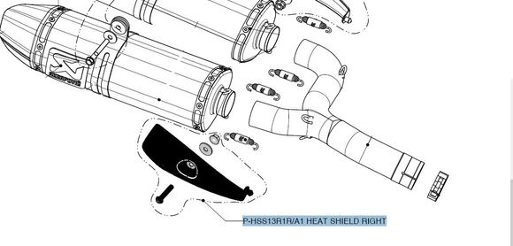 Protection échappement Akrapovic Visière Pièce rechange UniverselRef : SA00987A / 18601977