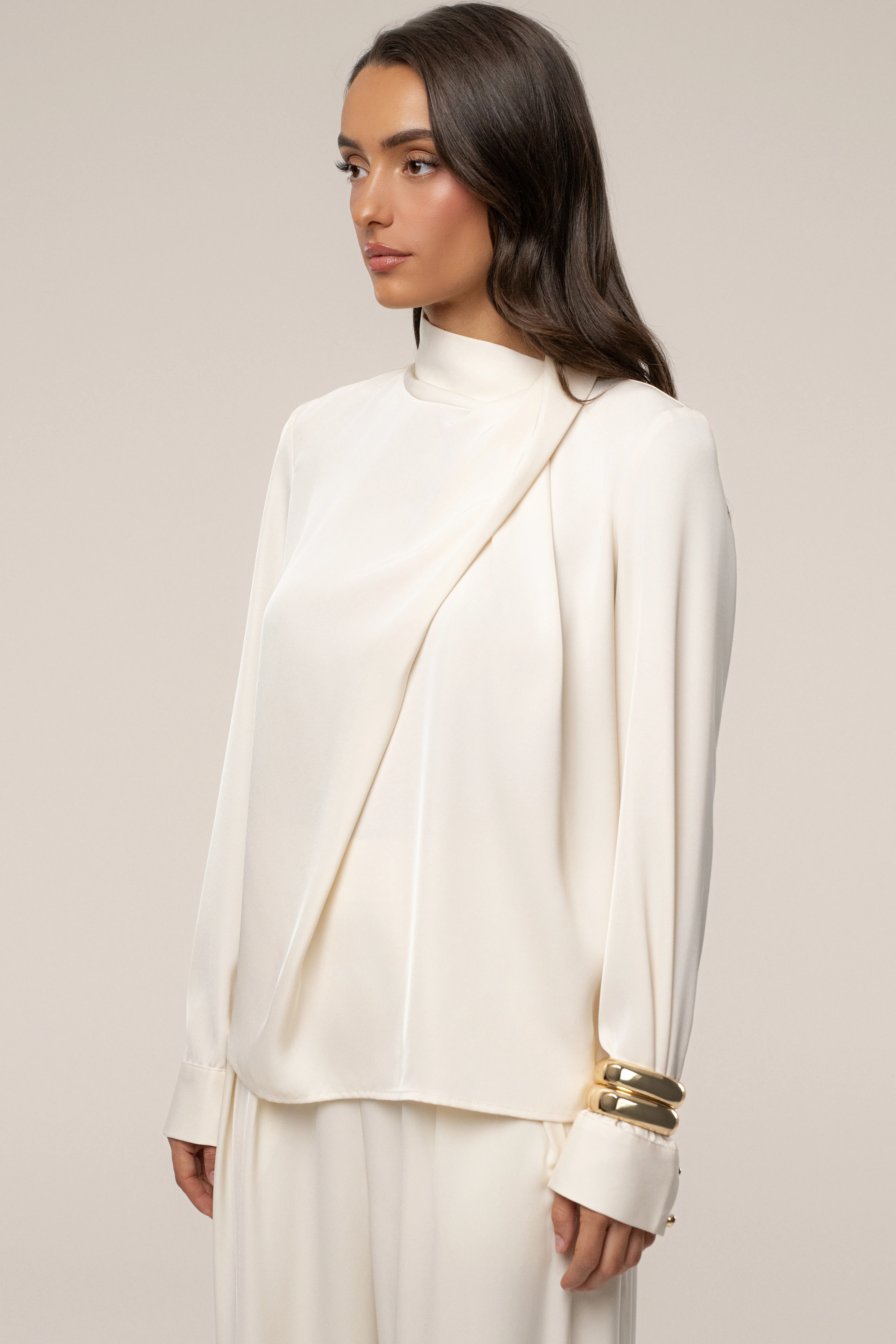 Buttercream Alexa Satin Blouse
