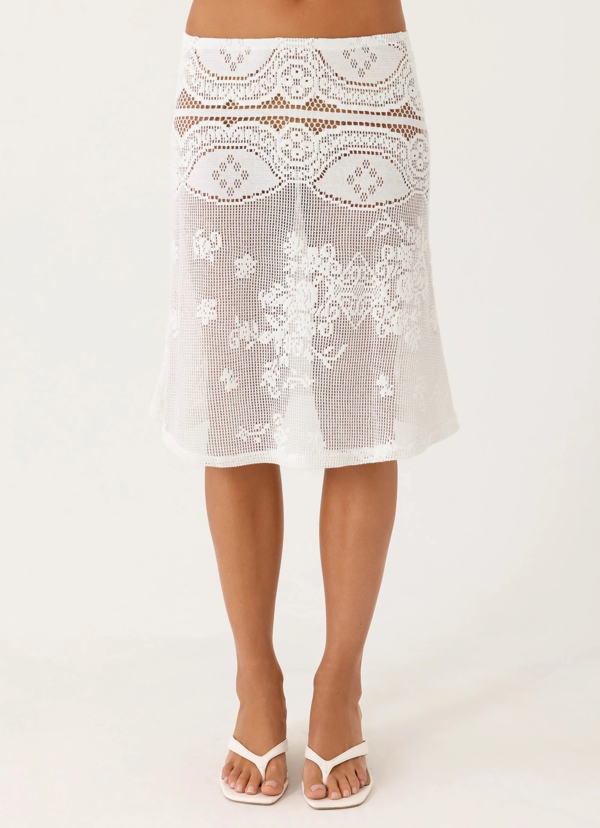 Yanna Midi Skirt White