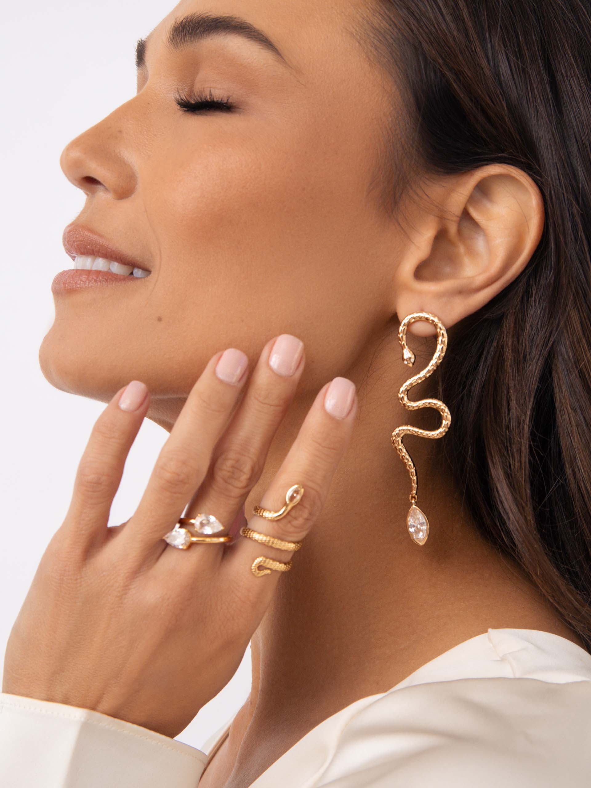 Serpentina Statement Snake Earring
