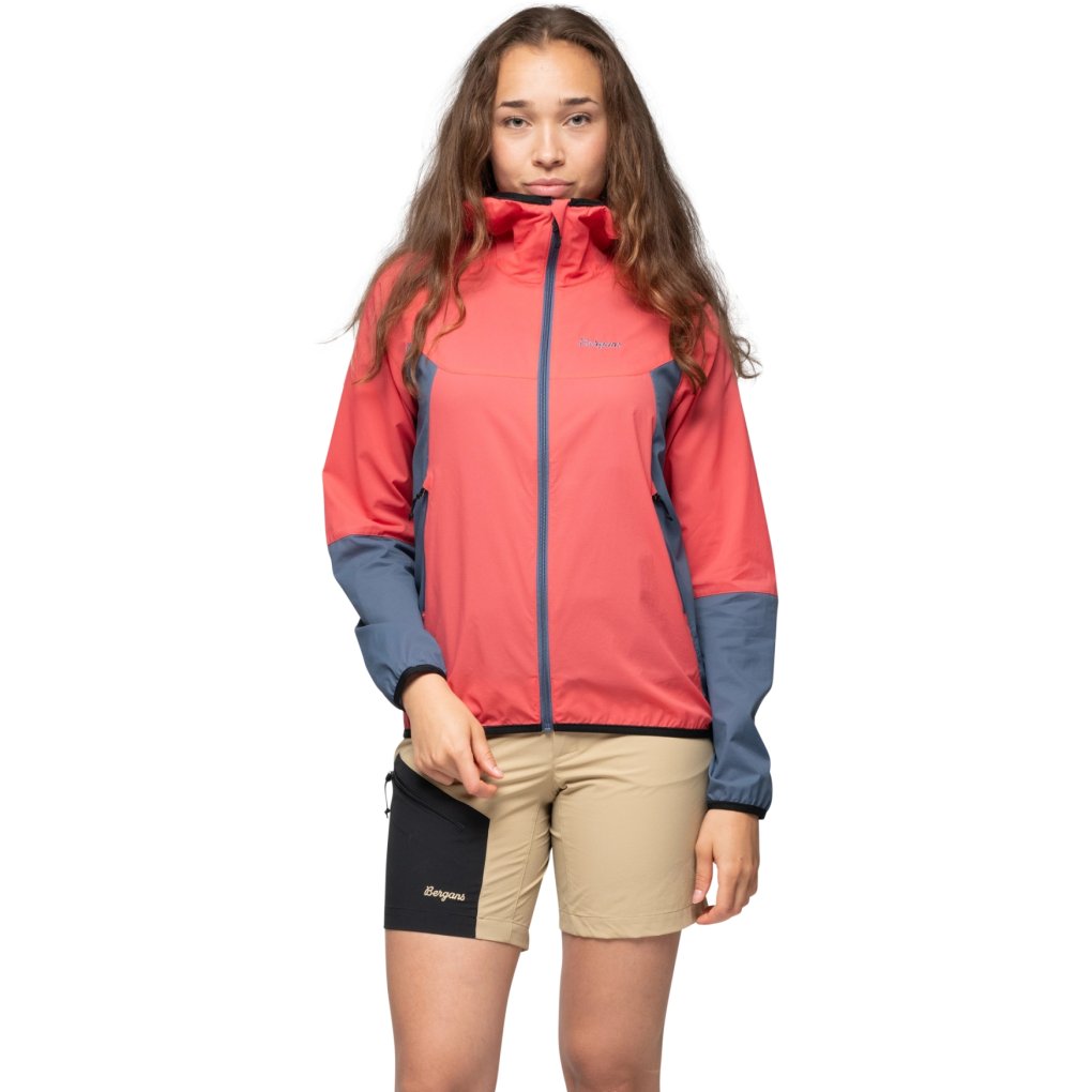 Bergans Vaagaa Windbreaker Jacket Women - peachy red/granite blue