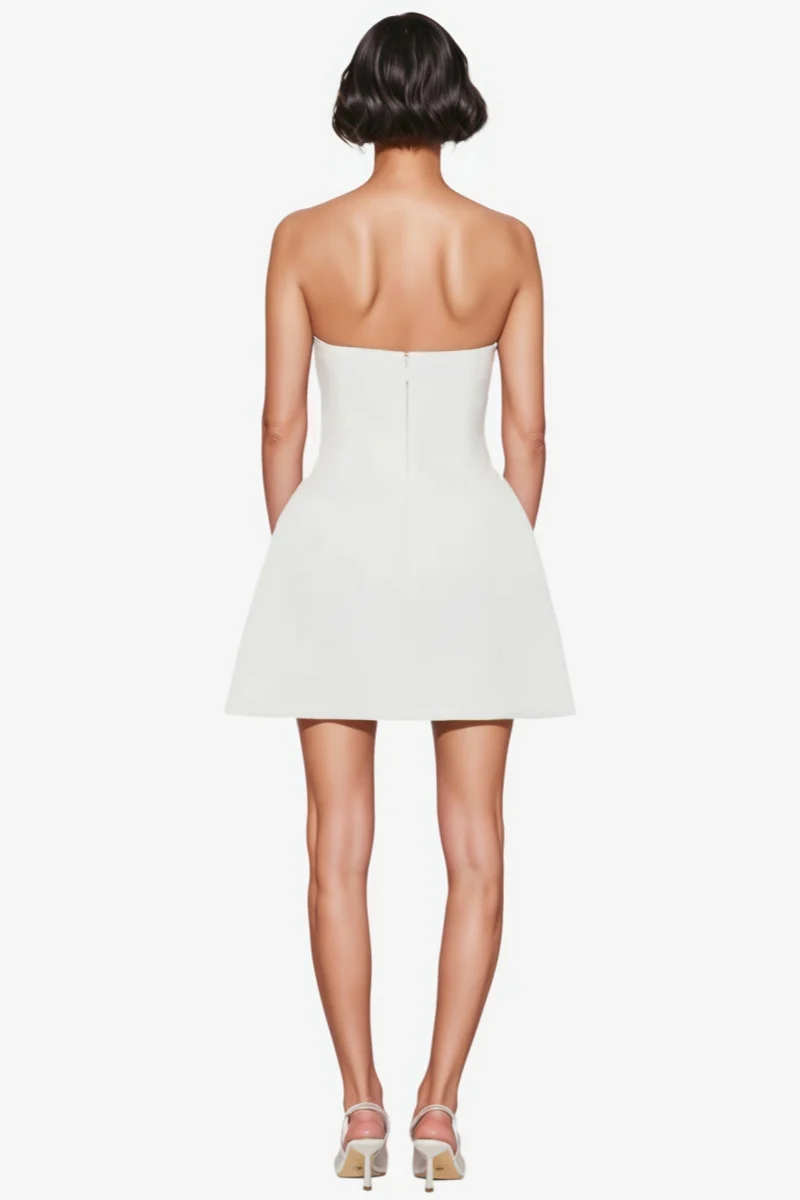 Raldrek White Floral Bustier Mini Dress