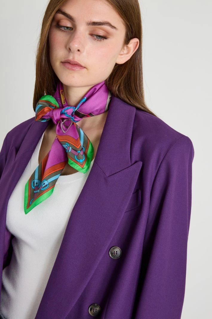 Silk twill scarf  - FUCHSIA