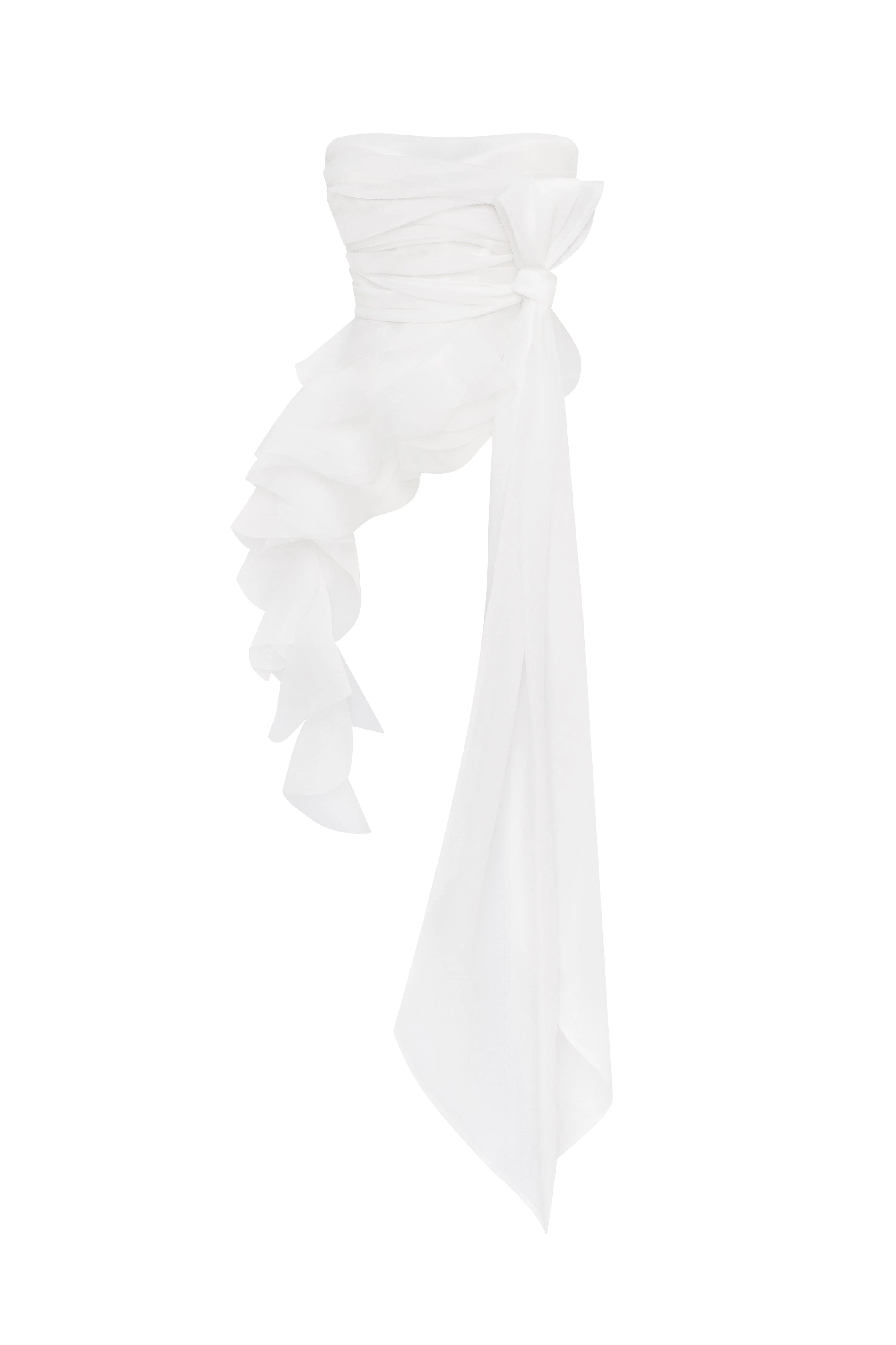 Dreamy blouse with meringue flounces in white, Midnight Walk
