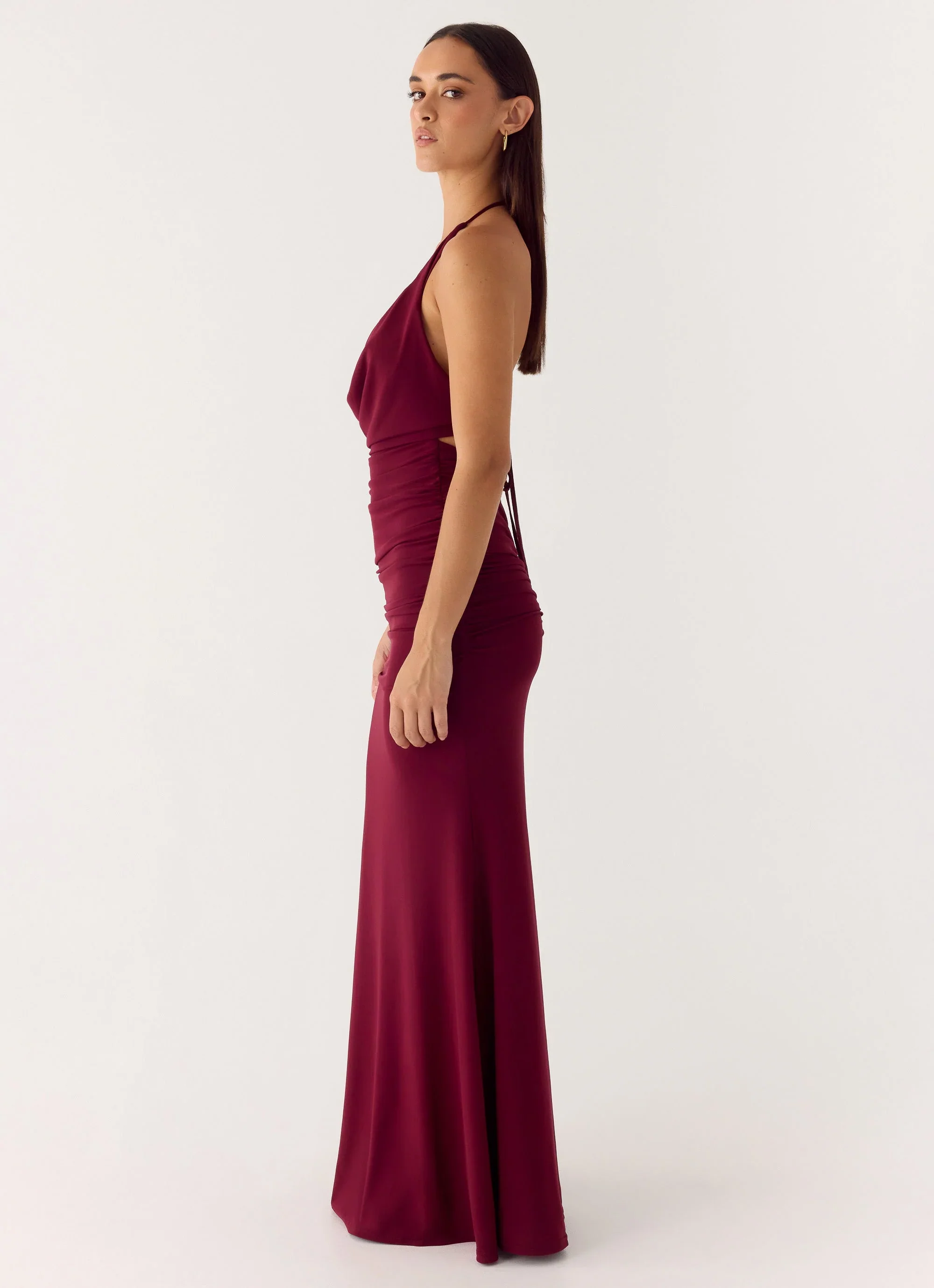 Eyes Closed Maxi Dress - Dark Cherry