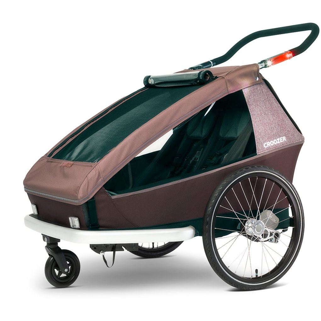 Croozer Kid Vaaya 2 - Bike Trailer for 2 Kids - blossom red