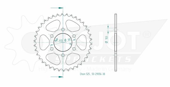 Esjot crown 38 teethRef: Esjo00030A / 12113000