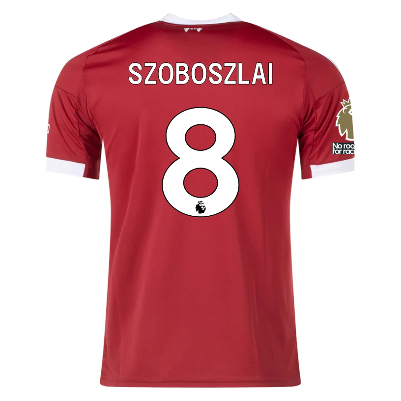 Szoboszlai Men's Liverpool Home Jersey 25/26 w/ NRFR + EPL Champions Patch (Strawberry Red)