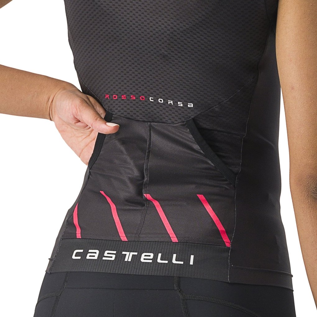 Castelli Free 2 W Tri Singlet Women - black/hibiscus 181