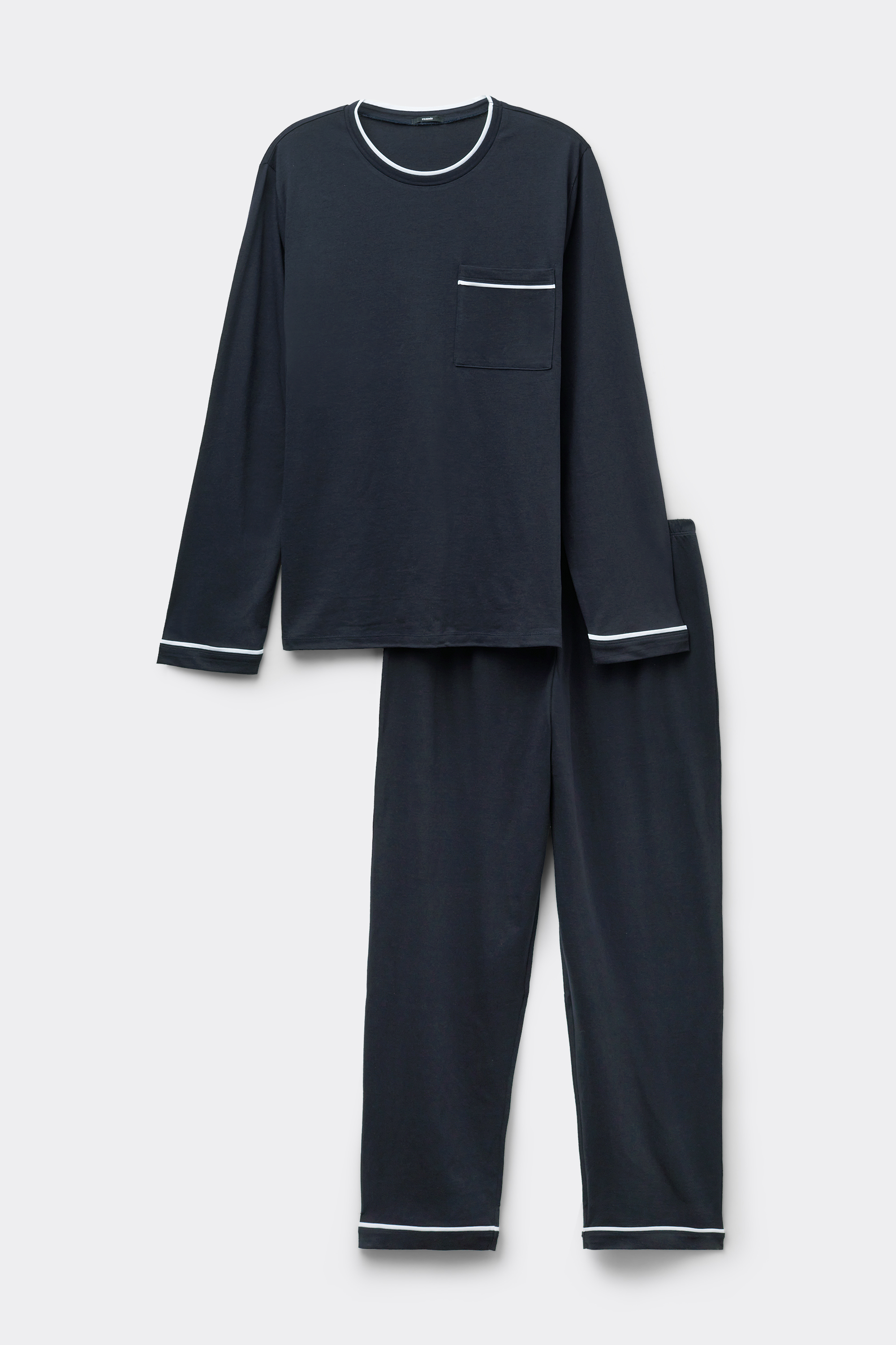 Men’s Long Piping Cotton Pyjamas